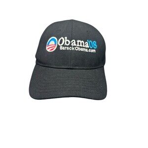 Barack Obama Hat 2008 Presidential Campaign USA Union Made Black Strapback POTUS